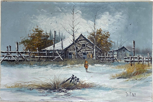Grand tableau ancien hst - tableau,