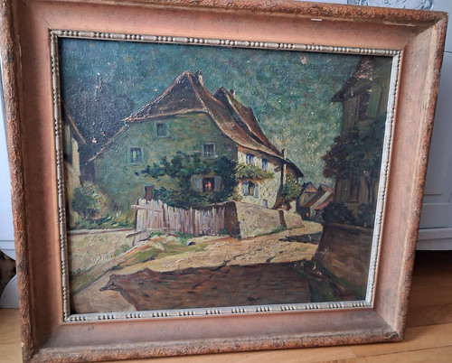 Grand superbe tableau - tableau, ancien