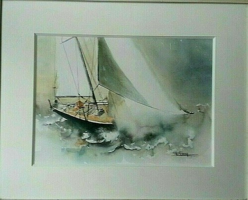 Très belle aquarelle grand - très,